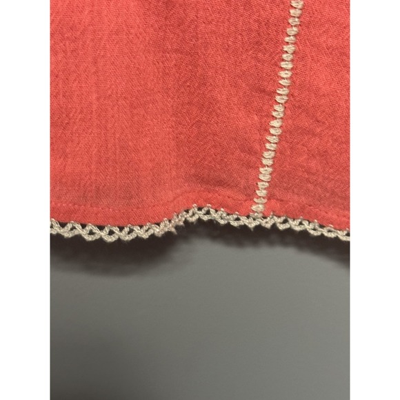 J. Jill Women's Petite XS‎ Coral Gauzy Embroidered Button Up Top Beach Boho - Picture 3 of 8